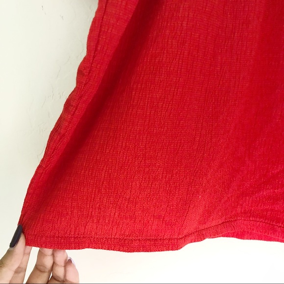 Madewell Texture and Thread Red Peasant Top Medium - Picture 7 of 11